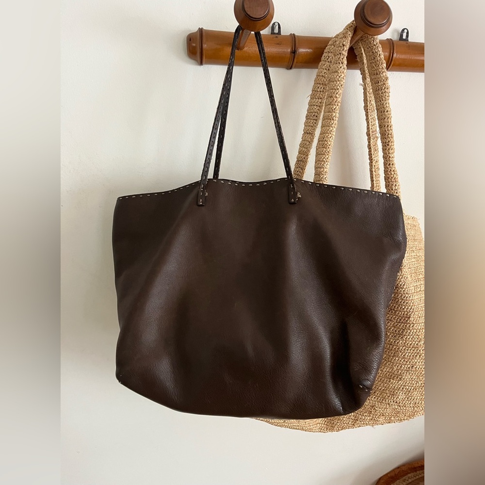 Fendi Brown Leather Tote Bag